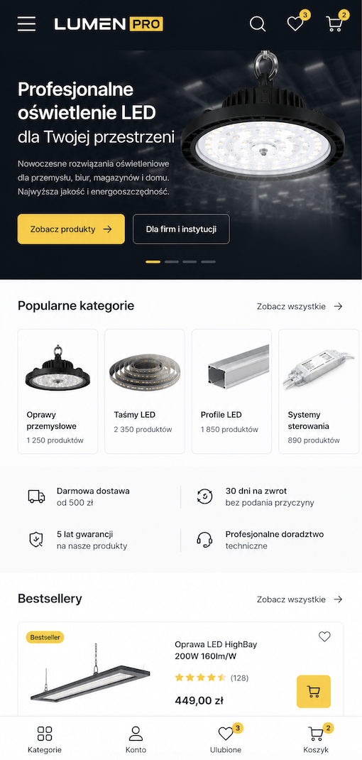 Przykłady produktów Lumen Pro