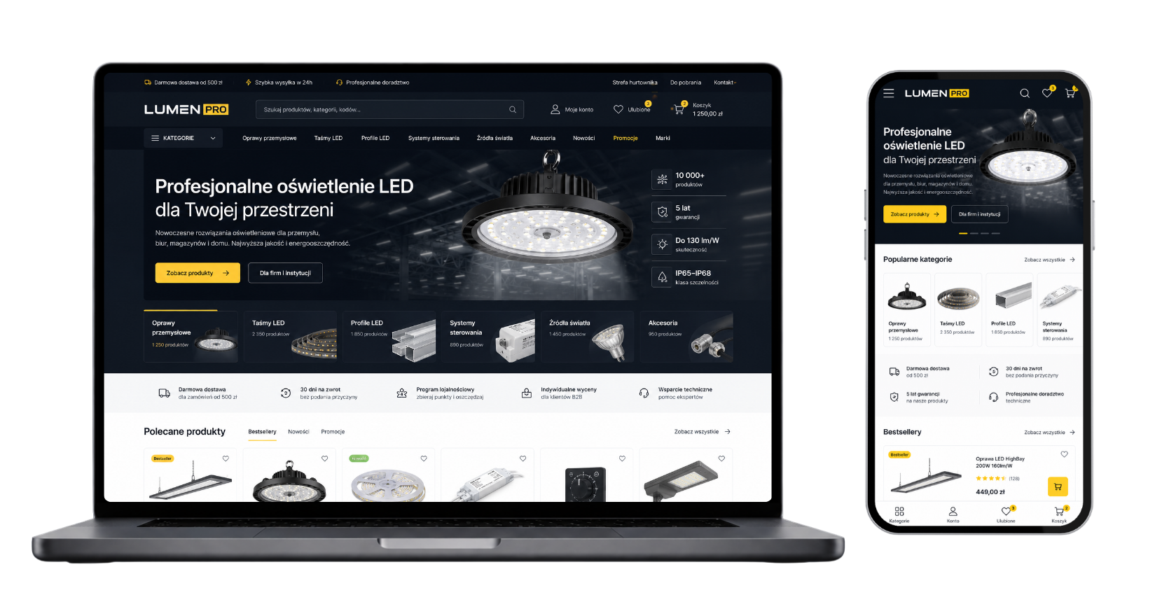 Nowoczesne oświetlenie LED Lumen Pro